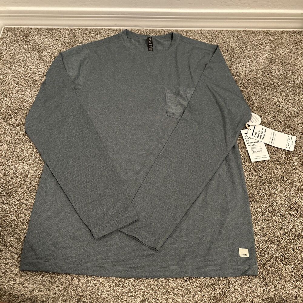 Vuori Tradewind Performance T Pullover Long Sleeve Men’s Size L Steel Blue V177